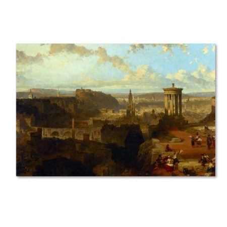 David Roberts 'Edinburgh From The Calton Hill' Canvas Art,12x19
